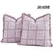 SR-HOME Set Of 2 Square Throw Pillow Covers Stone Washed Square Pattern Shams Decorative Cushion Cases For Couch Sofa Bedroom Car | Wayfair