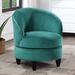 Barrel Chair - Willa Arlo™ Interiors Chorley 28.75" W Swivel Barrel Chair Velvet/Fabric in Green | 32 H x 28.75 W x 28.25 D in | Wayfair