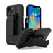 Feishell Phone Case for iPhone 13 Pro Max Case Heavy Duty Hard Shockproof Armor Rugged Protector Case Cover with Belt Clip Holster for Apple iPhone 13 Pro Max 6.7 Phone Case Black