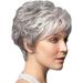 1x Fashion Ladies Wigs Women s Wig Short Silver Grey Hair CS Wigs Curly D3I7