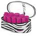 Conair Instant Heat Compact Hot Rollers Travel Set-Dual Voltage Hair Curlers 3.5 -2.5 -1.5 With Zebra Case