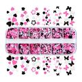 MQing Nail Glitter 1 Box Decorative Gloss Fashion 12 Grids Manicure Heart Rabbit Star Round Butterfly Glitter