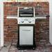Nexgrill Deluxe 2-Burner Propane Gas Grill w/ 2 Foldable Shelves Outdoor Cooking Patio BBQ Silver & Black