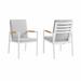 Armen Living Royal 18 Outdoor Fabric Dining Chair in Light Gray (Set of 2)
