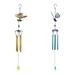 Jikolililili 2 Pcs Butterfly Wind Chimes 27.5 H Iron Stained Glass Butterfly Wind Chimes Gifts for Mom Outdoor/Indoor Wind Chimes for Home Garden Window Yard Patio Lawn Decoration