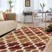 HomeRoots 4' X 6' Brick And Gold Geometric Stain Resistant Area Rug - 5' Octagon