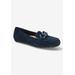 Wide Width Women's Cullen Flats by Bella Vita in Navy Suede Leather (Size 7 1/2 W)