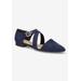 Extra Wide Width Women's Maddie Flats by Bella Vita in Navy (Size 11 WW)