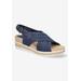 Extra Wide Width Women's Cosette Sandals by Bella Vita in Navy (Size 7 1/2 WW)