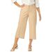 Plus Size Women's Chino Wide-Leg Crop by Jessica London in New Khaki (Size 20 W)