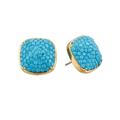 Kate Spade Jewelry | Kate Spade Pave The Way Clay Small Square Stud Earrings In Turquoise Color | Color: Blue/Gold | Size: Os