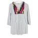 J. Crew Tops | J. Crew Striped Gauze Cotton Embroidered Tunic Top Boho Size Xs Guc L1756 | Color: Blue/White | Size: Xs