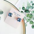 Kate Spade Jewelry | Last Onekate Spade Square Stud Earrings Blue | Color: Blue/Gold | Size: Os