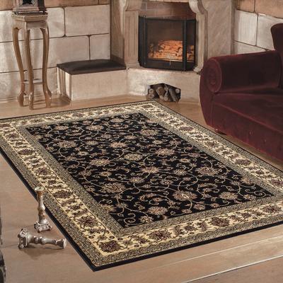 Teppich AYYILDIZ TEPPICHE "Marrakesh 210", schwarz, B:240cm H:12mm L:340cm, Kunstfaser, Teppiche, Kurzflor, Orient-Optik