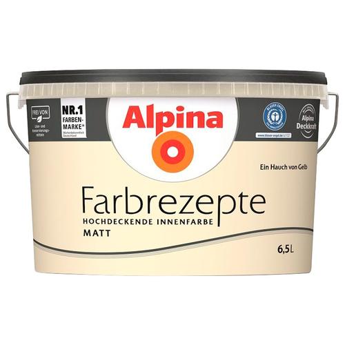 „ALPINA Wand- und Deckenfarbe „“Farbrezepte Ein Hauch von Gelb““ Farben Cremiges Gelb, matt, 6,5 Liter Gr. 6,5 l 6500 ml, gelb (cremiges gelb) Wandfarbe bunt“