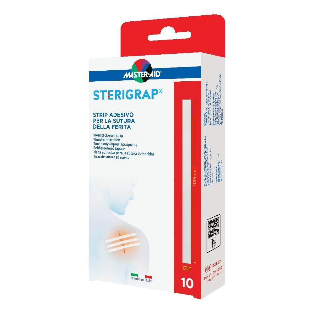 Master-Aid Sterigrap Strip Adesivo Sutura Ferite 100X6 Mm 10 Pezzi pz