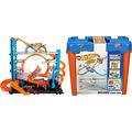 Hot Wheels FTB69 - City Ultimate Parkgarage und Parkhaus für Kinder & GGP93 - Track Builder Stunt Box, Spielzeug Autorennbahn, Kinderspielzeug-Geschenkset für Kinder im Alter von 6-12 Jahren