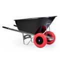 KCT 200L XL Twin Wheel Wheelbarrow Black - Heavy Duty Garden/Stable Yard/Builders Barrow with Puncture Proof Tyres