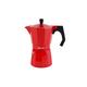 VITRINOR - Prague coffee maker 12 cups. Red aluminum exterior, safety valve and ergonomic handle. Suitable for all types of fires. Gas, electric, ceramic and induction cookers.