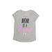Justice Short Sleeve T-Shirt: Gray Tops - Kids Girl's Size Small
