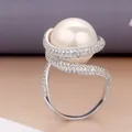 Bride Talk-Bague de luxe pour femme bague en perles de zircone cubique bijoux élégants pour femme