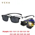 VCKA – lunettes de soleil polarisées 6 en 1 pour hommes et femmes Clip magnétique alliage optique