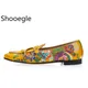 Chaussures en toile jacquard multicolores pour hommes chaussures provoqué à boutons assortis