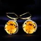 Boucles d'oreilles pendantes en diamant avec pierres précieuses pour femmes fleur cristal jaune