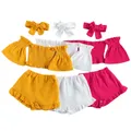 Lioraititin – ensemble 3 pièces pour bébés filles de 1 à 6 ans vêtements d'été à la mode manches