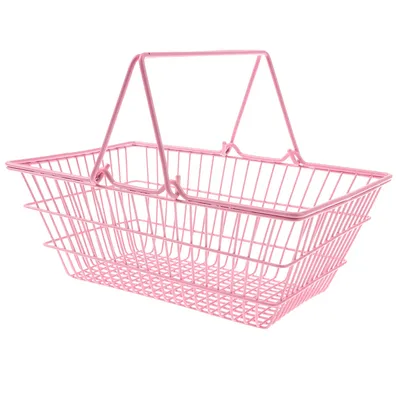 Mini panier à main de supermarché pour enfants jouet de jeu de simulation rose M