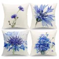 Juste de coussin de canapé en lin fleur bleue 40x40 60x60 décoration de la maison peut être