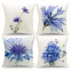 Juste de coussin de canapé en lin fleur bleue 40x40 60x60 décoration de la maison peut être