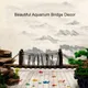 Décoration de pont d'aquarium en résine roches ornements de poissons précieux rocaille pont de