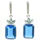 SheCrown-Boucles d'Oreilles Pendantes en Argent Péridot Vert Topaze Bleue de Londres Cz pour