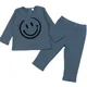 Pyjama 2 pièces pour enfant ensemble haut et pantalon côtelés vêtements pour garçon et fille col