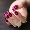 Faux ongles acryliques artificiels utilisation ganglions rose léopard amande guépard rose et