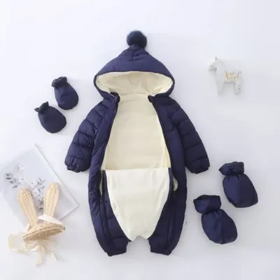 Combinaison d'hiver pour bébé fille et garçon combinaison de neige chaude 1 pièce fermeture