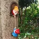 Gnomes grimpants de jardin décor d'arbre statue de jardin mignonne sculpture naine en résine