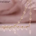 PATAYA 3mm Rond Large Bracelets Perlés 19cm Collier 55cm 585 Or Rose Couleur Boule Perle Chaînes à