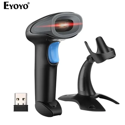 Eyoyo-Scanner de codes-barres sans fil 1D OJ 2.4G sans fil et filaire USB aste EAU manuel pour