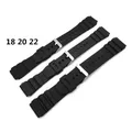 Bracelet de Sport étanche en caoutchouc et Silicone pour hommes 18-22mm noir nouveau