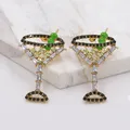 JURAN-Boucles d'Oreilles Chics et Élégantes en Clip et Strass Bijou de 2 Couleurs pour Femme