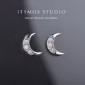 ITSMOS-Boucles d'oreilles en opale lune pour femme croissant de lune céleste bijoux piercing