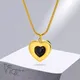 Vnox – colliers cœur noir délicat pour femmes collier avec pendentif d'amour couleur or en acier