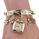 Montre-Bracelet pour femmes lettres d'amour incrustées de strass chaîne pendentif fleur cadeau