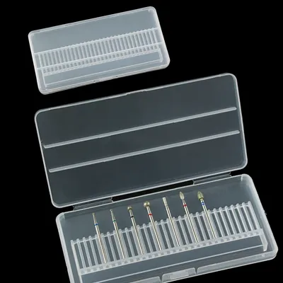 Boîte de rangement pour forets à ongles récipient en acrylique avec 30 compartiments idéal pour