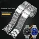 Bracelet de montre en forme d'arc pour hommes en acier inoxydable métal noir pour Casio MDV-106