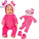 Vêtements de poupées pour bébés 43cm 40cm ensemble à capuche avec chat mignon veste vêtements