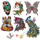 Puzzles 3D en bois pour adultes et enfants carte en forme d'animal papillon jouets pour enfants