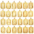 Hip Hop Style Rectangle 18K Plaqué Or Initiale Nom A-Z Lettre Charme Pendentif Collier Bijoux De